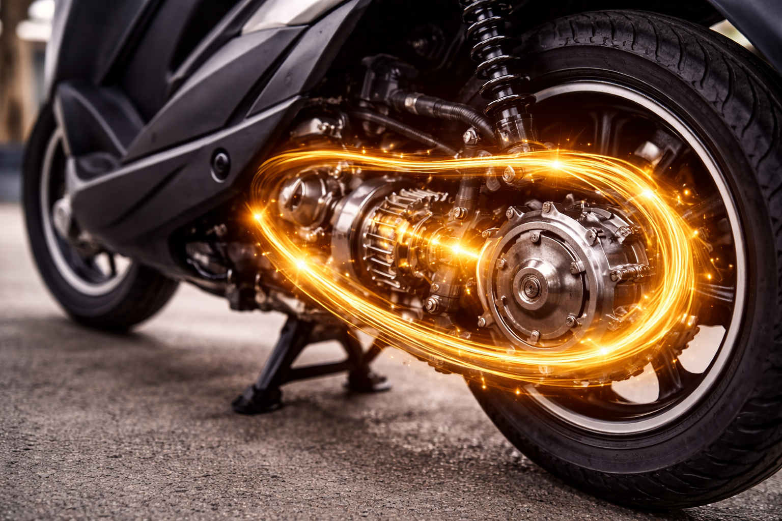 Động cơ xe máy vận hành trơn tru nhờ dầu nhớt mới sau lần thay dầu đầu tiên.