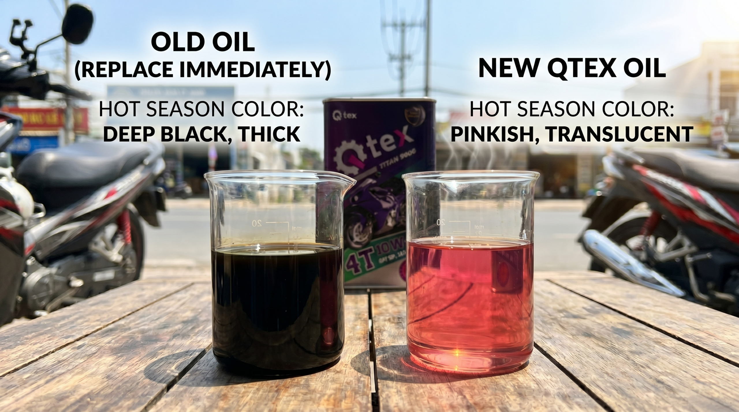 kiểm tra thay nhớt mùa nóng Qtex